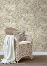802831WR palm leaf peel and stick wallpaper accent from Tommy Bahama Home