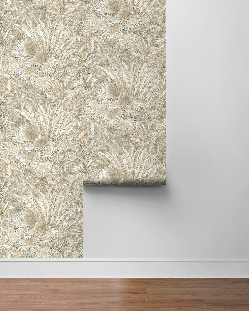802831WR palm leaf peel and stick wallpaper roll from Tommy Bahama Home