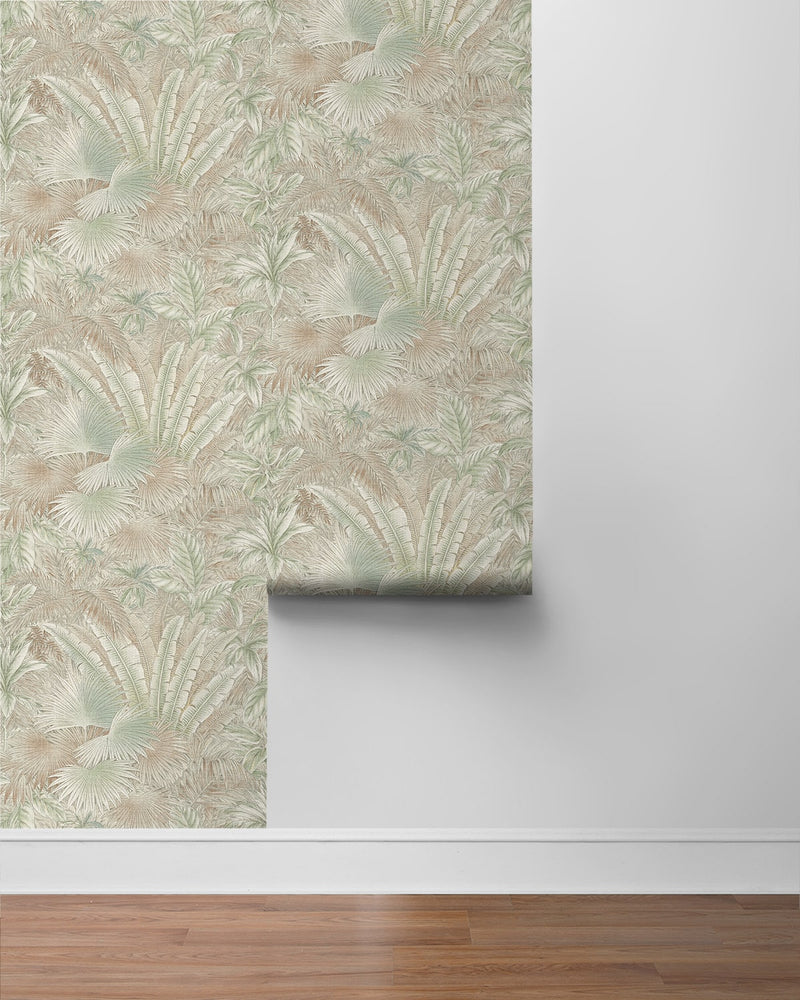 802833WR palm leaf peel and stick wallpaper roll from Tommy Bahama Home