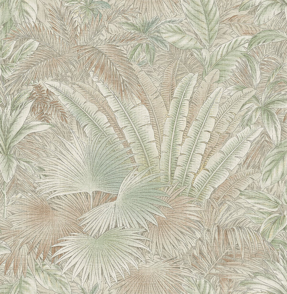 Palm leaf peel and stick wallpaper 802833WR from Tommy Bahama Home