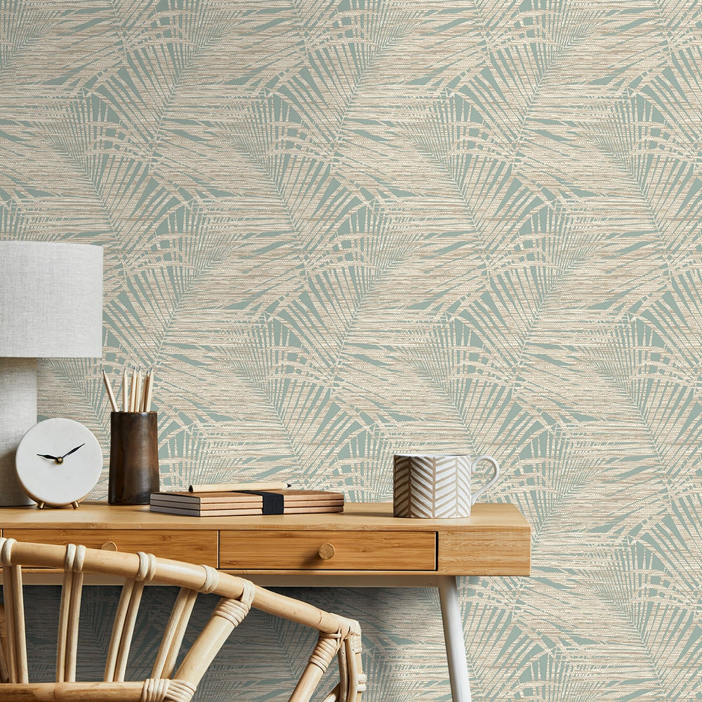 
                  
                    802840WR palm leaf peel and stick wallpaper desk from Tommy Bahama Home
                  
                