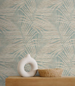 802840WR palm leaf peel and stick wallpaper accent from Tommy Bahama Home