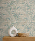 802840WR palm leaf peel and stick wallpaper accent from Tommy Bahama Home