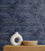 802841WR palm leaf peel and stick wallpaper accent from Tommy Bahama Home