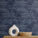 802841WR palm leaf peel and stick wallpaper accent from Tommy Bahama Home