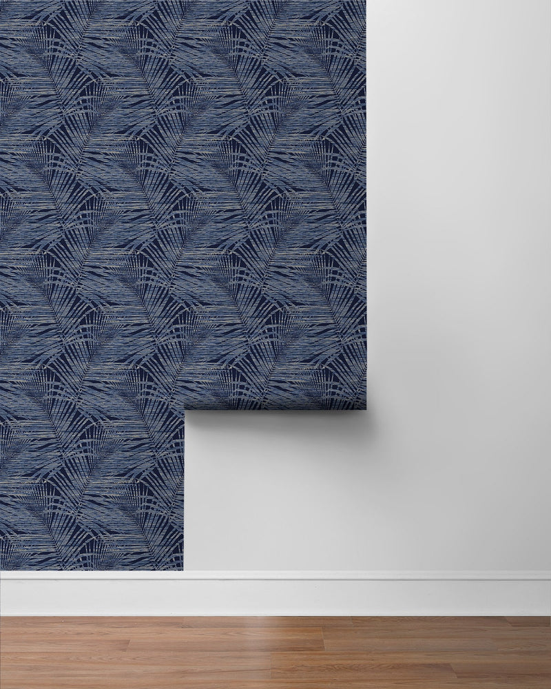 802841WR palm leaf peel and stick wallpaper roll from Tommy Bahama Home