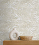802842WR palm leaf peel and stick wallpaper accent from Tommy Bahama Home