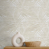 802842WR palm leaf peel and stick wallpaper accent from Tommy Bahama Home