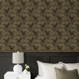 802843WR palm leaf peel and stick wallpaper bedroom from Tommy Bahama Home