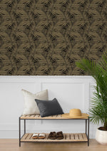 802843WR palm leaf peel and stick wallpaper entryway from Tommy Bahama Home