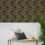 802843WR palm leaf peel and stick wallpaper entryway from Tommy Bahama Home