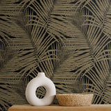 802843WR palm leaf peel and stick wallpaper accent from Tommy Bahama Home