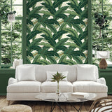 Palm leaf peel and stick wallpaper family room 802850WR from Tommy Bahama Home