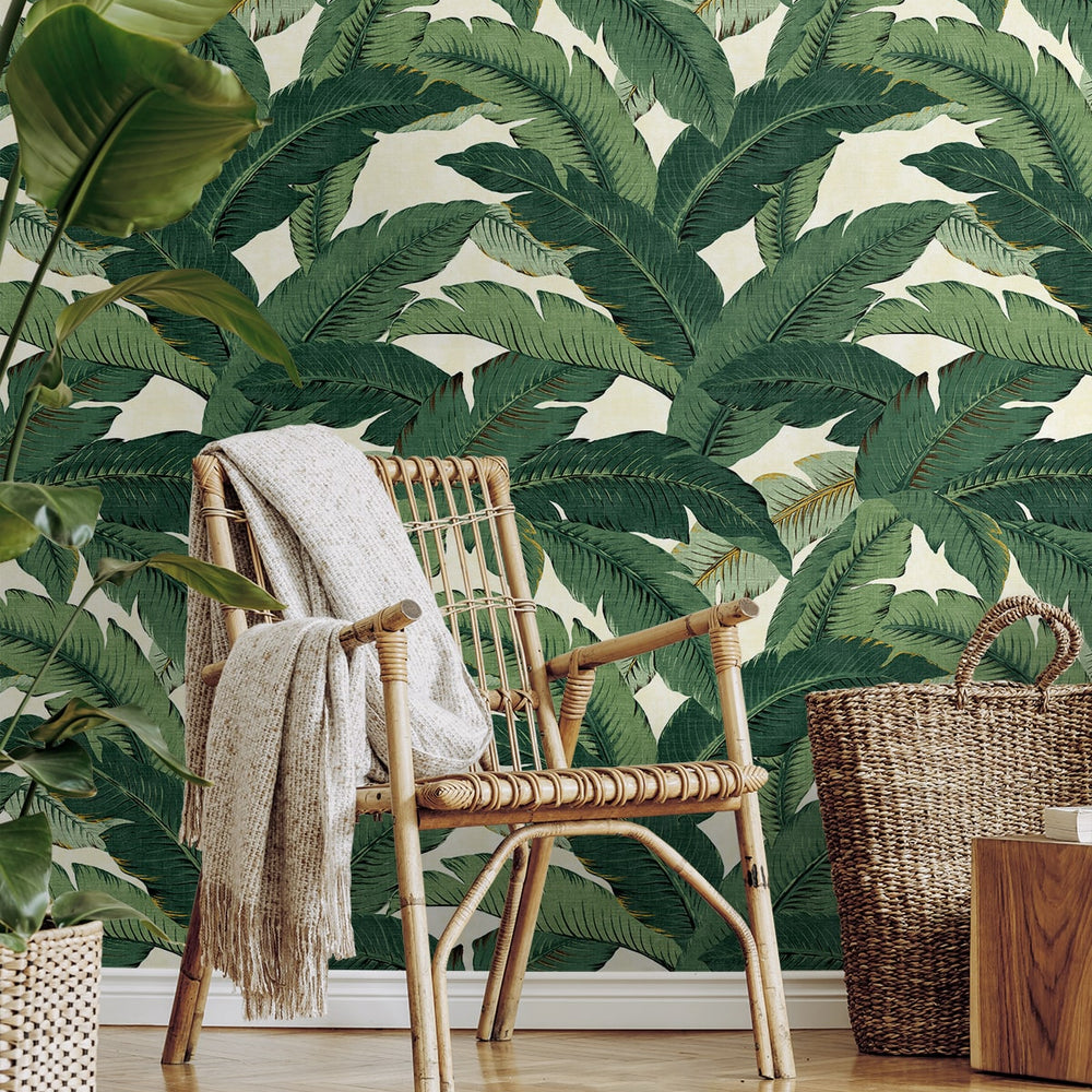 
                  
                    Palm leaf peel and stick wallpaper accent 802850WR from Tommy Bahama Home
                  
                