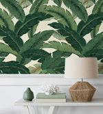 Palm leaf peel and stick wallpaper coastal 802850WR from Tommy Bahama Home