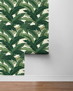 Palm leaf peel and stick wallpaper roll 802850WR from Tommy Bahama Home
