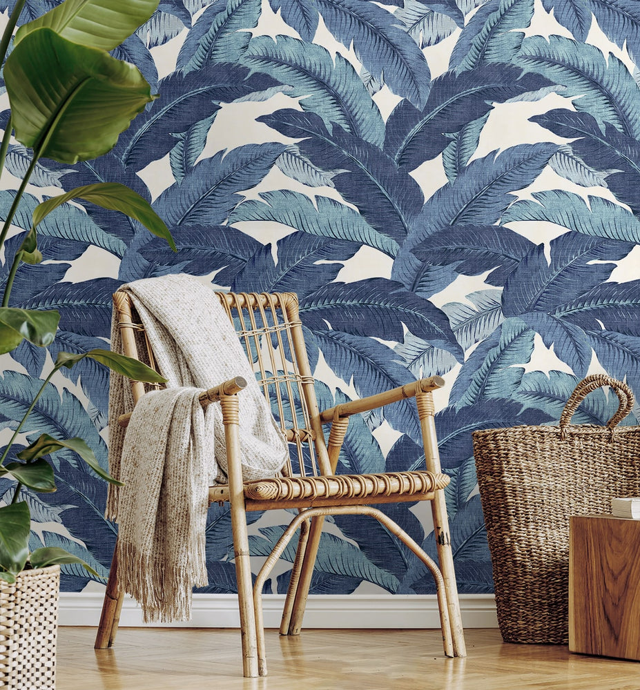 Palm leaf peel and stick wallpaper decor 802851WR from Tommy Bahama Home