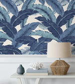 Palm leaf peel and stick wallpaper accent 802851WR from Tommy Bahama Home
