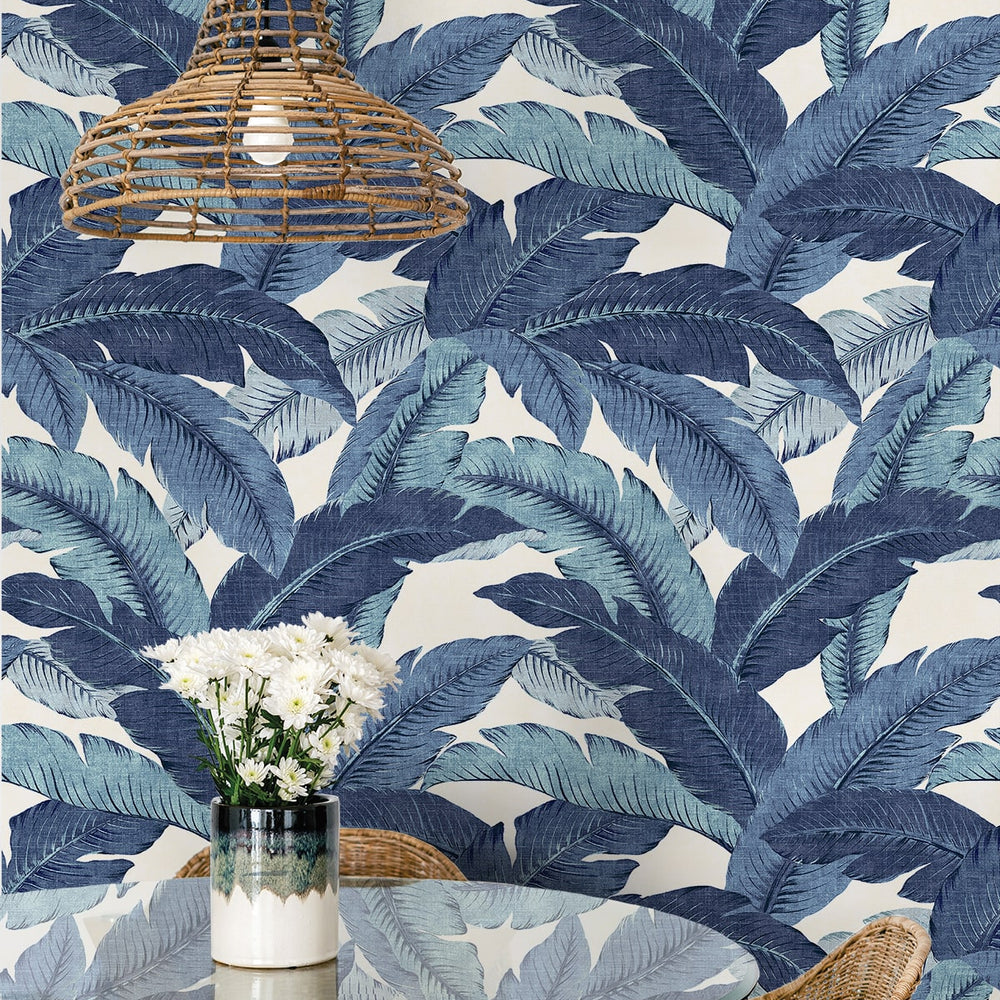 
                  
                    Palm leaf peel and stick wallpaper dining room 802851WR from Tommy Bahama Home
                  
                
