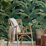 Palm leaf peel and stick wallpaper entryway 802852WR from Tommy Bahama Home