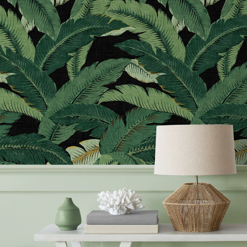 
                  
                    Palm leaf peel and stick wallpaper accent 802852WR from Tommy Bahama Home
                  
                