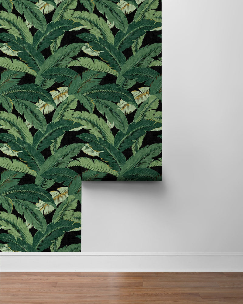 Palm leaf peel and stick wallpaper roll 802852WR from Tommy Bahama Home