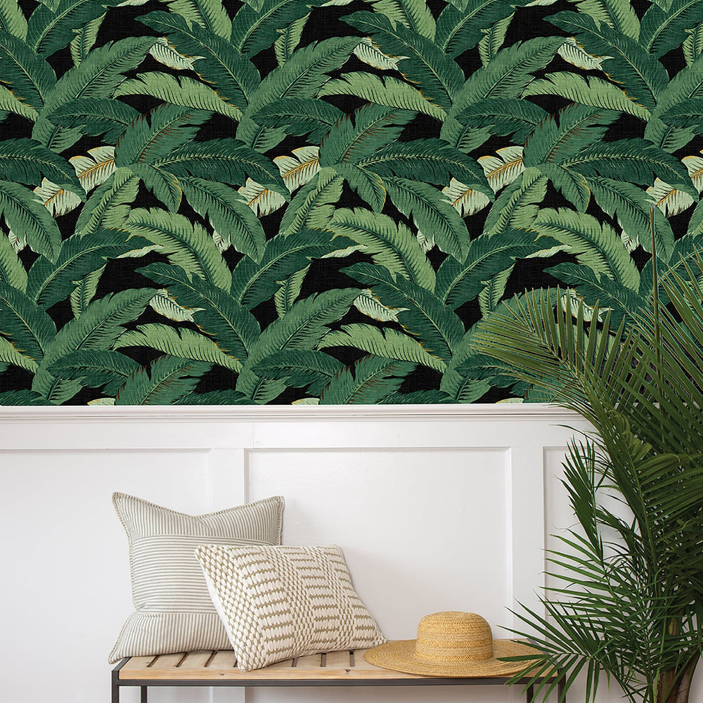 Palm leaf peel and stick wallpaper decor 802852WR from Tommy Bahama Home