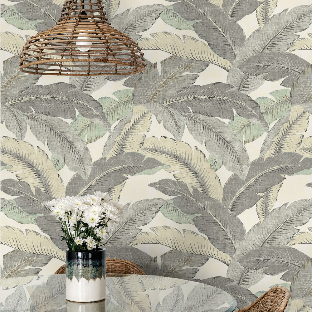 
                  
                    Palm leaf peel and stick wallpaper dining room 802853WR from Tommy Bahama Home
                  
                