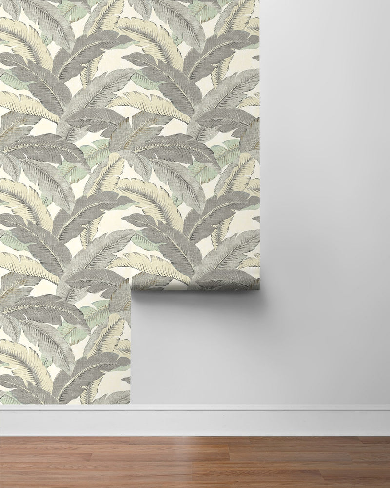Palm leaf peel and stick wallpaper roll 802853WR from Tommy Bahama Home
