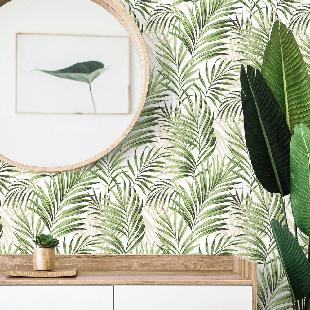 
                  
                    802861WR palm leaf peel and stick wallpaper accent from Tommy Bahama Home
                  
                