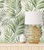 802861WR palm leaf peel and stick wallpaper decor from Tommy Bahama Home