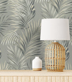 802862WR palm leaf peel and stick wallpaper decor from Tommy Bahama Home