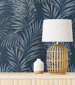 802863WR palm leaf peel and stick wallpaper accent from Tommy Bahama Home