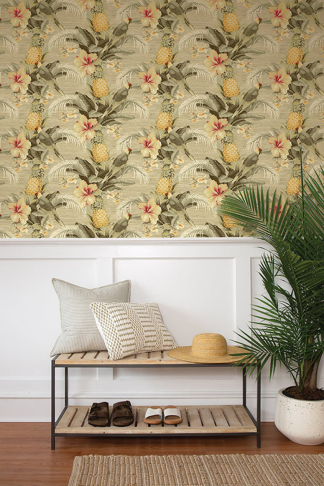 Tropical peel and stick wallpaper entryway 802871WR from Tommy Bahama Home