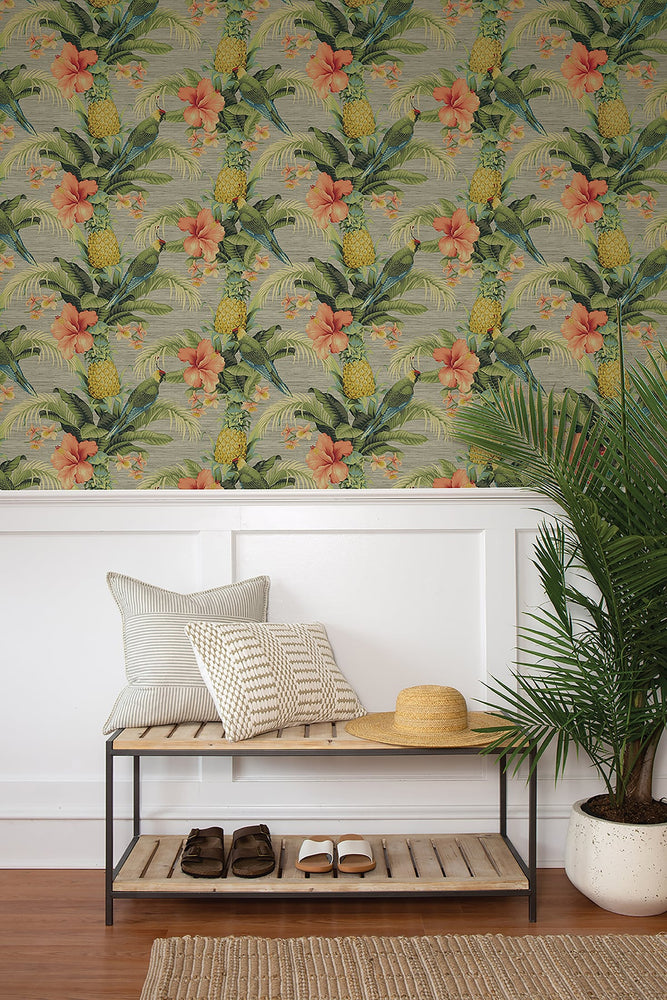 Tropical peel and stick wallpaper entryway 802872WR from Tommy Bahama Home