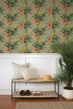 Tropical peel and stick wallpaper entryway 802872WR from Tommy Bahama Home