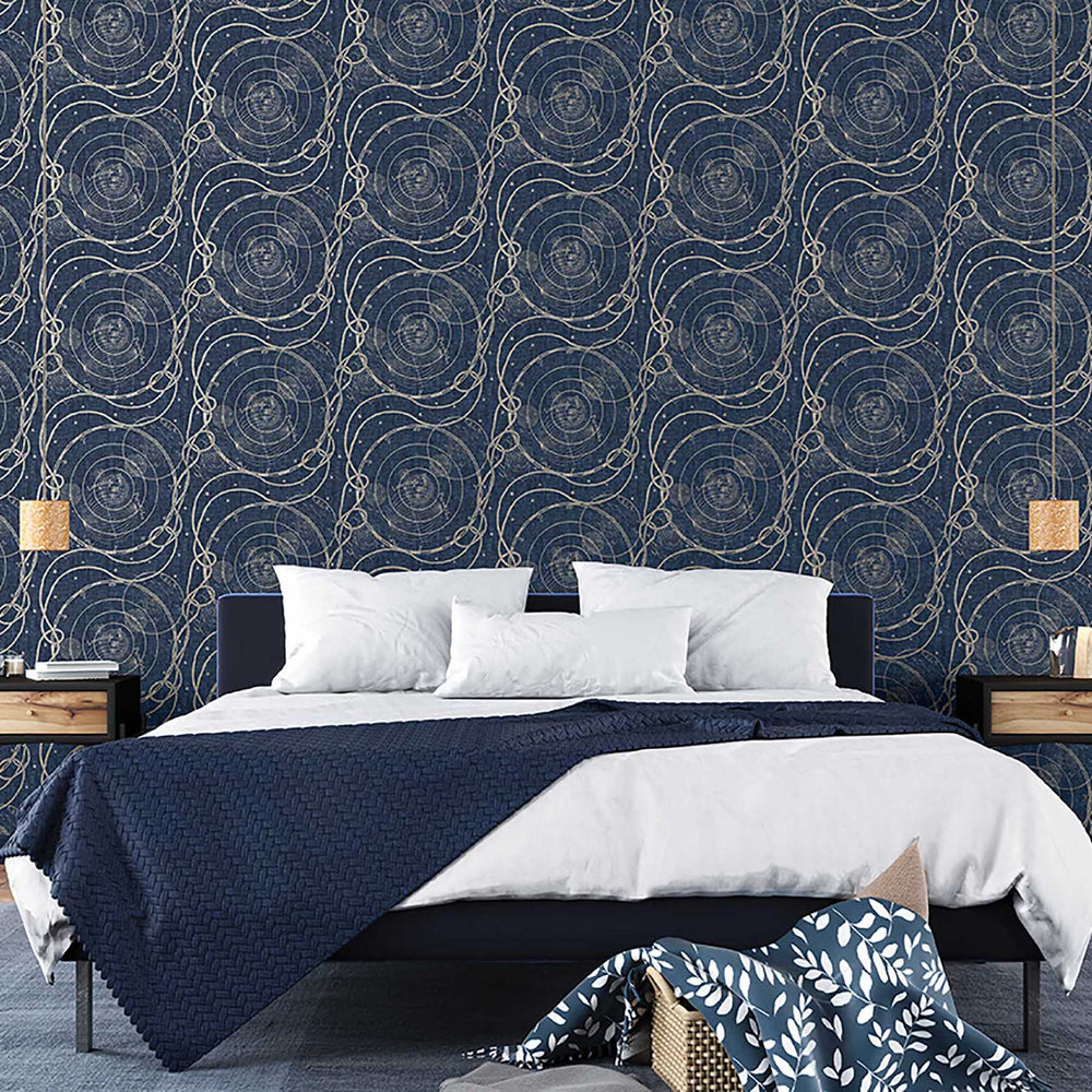 Astronomy peel and stick wallpaper bedroom 802882WR from Tommy Bahama Home