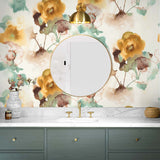 Vintage floral wallpaper bathroom SD30209GA from Say Decor