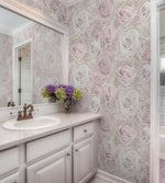 AS20001 floral peel and stick wallpaper bathroom from Arthouse