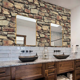 AS20101 faux stone peel and stick wallpaper bathroom from Arthouse