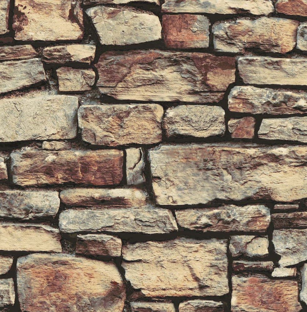 Cornish Faux Stone Peel and Stick Removable Wallpaper
