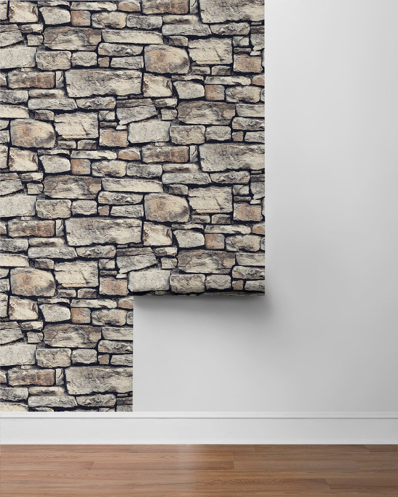 AS20105 faux stone peel and stick wallpaper roll from Arthouse