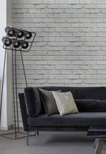 AS20200 faux brick peel and stick wallpaper living room from Arthouse