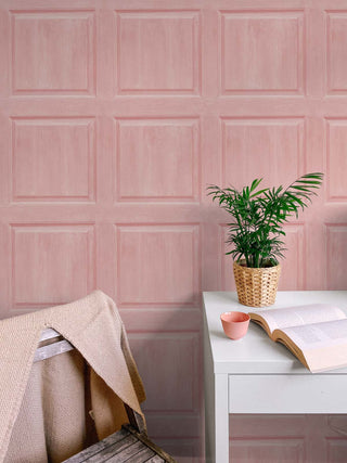 AS20301 faux wood panel peel and stick wallpaper desk from Arthouse