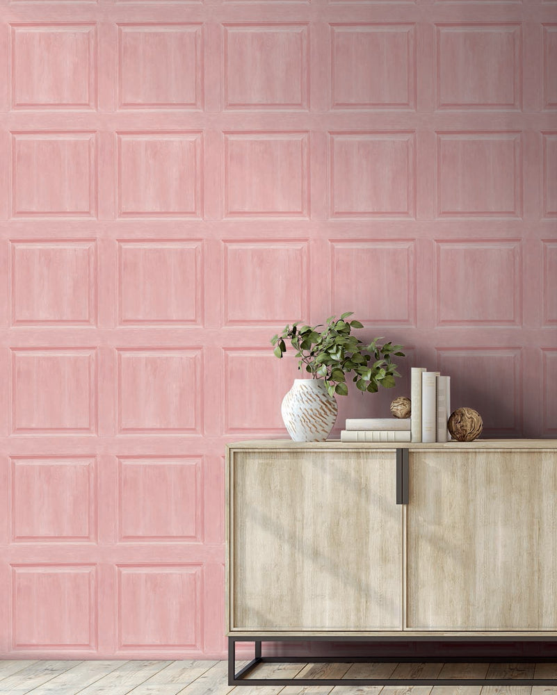 AS20301 faux wood panel peel and stick wallpaper entryway from Arthouse