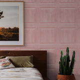 AS20301 faux wood panel peel and stick wallpaper bedroom from Arthouse