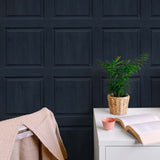 AS20302 faux wood panel peel and stick wallpaper desk from Arthouse
