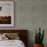 AS20305 faux wood panel peel and stick wallpaper bedroom from Arthouse