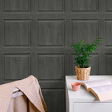 AS20308 faux wood panel peel and stick wallpaper desk from Arthouse