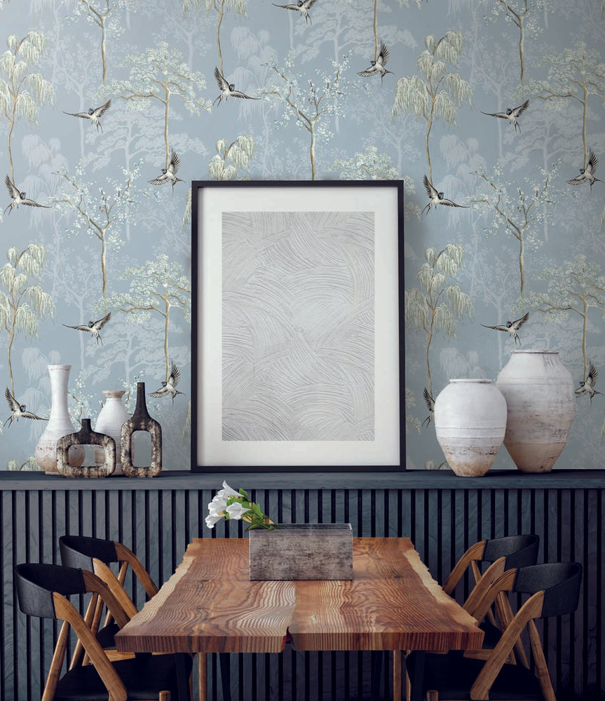 AS20412 bird garden peel and stick wallpaper dining room from Arthouse
